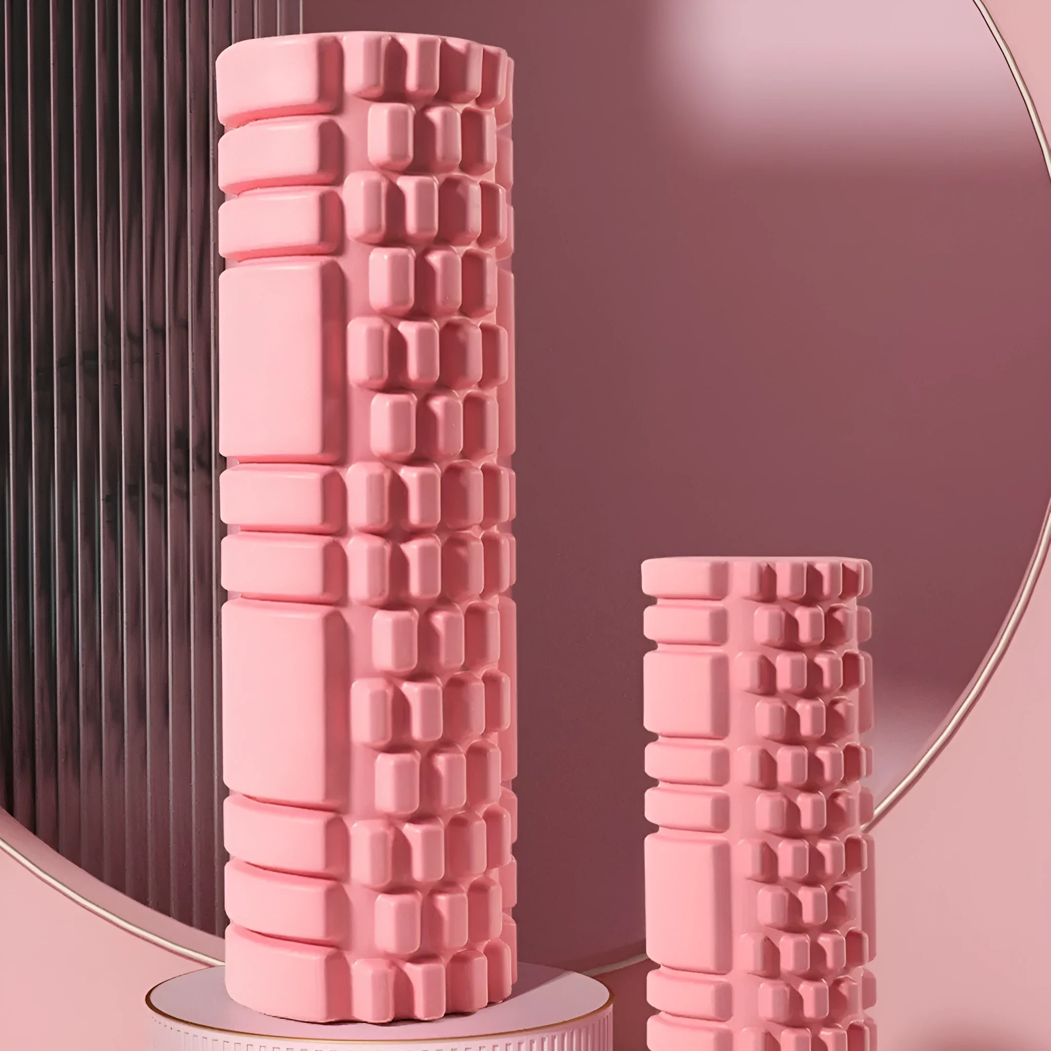 EVA foam roller fitness equipment in multiple colours and sizes for running recovery and yoga
