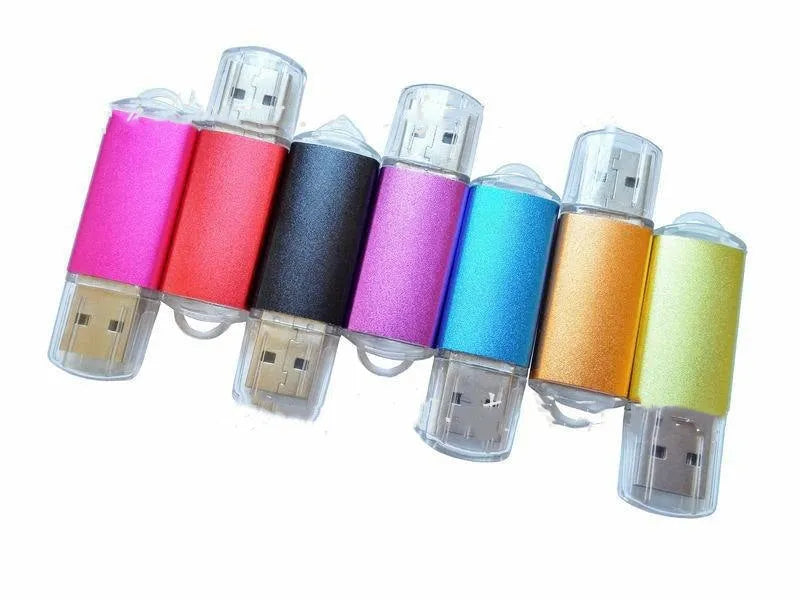 USB software encryption dongle with metal shell in multiple colours including black, blue, and red.