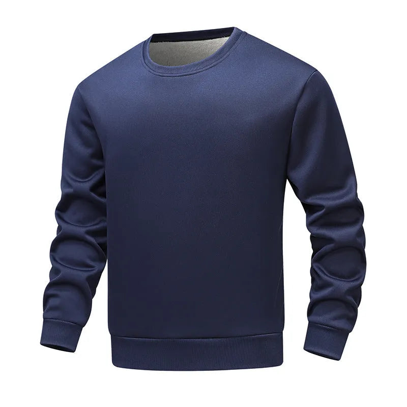 Thickened winter sports men's sweatshirt with rabbit hair fabric in loose fit, available in multiple colours