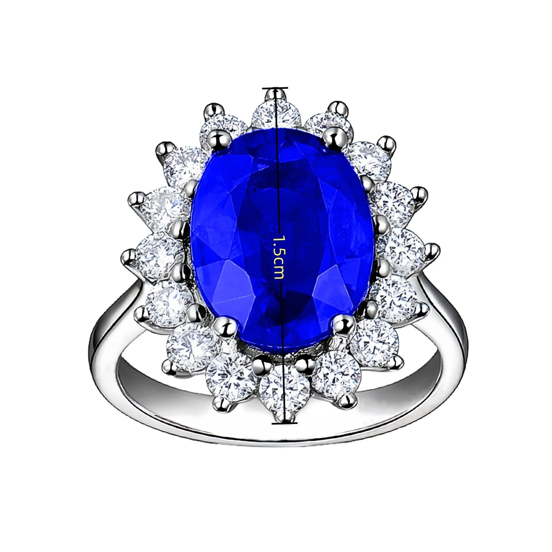 Adjustable opening multi-colour rhinestone ring in platinum tone for women, geometric natural style