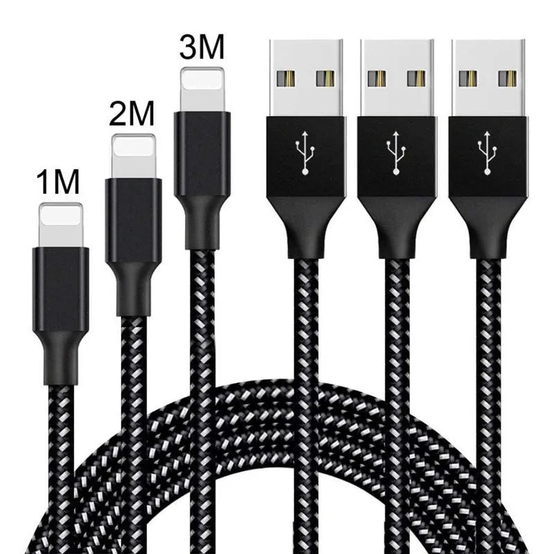 Braided nylon Micro USB charging cable for Android phones in black and white colour