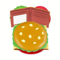 Anti-theft swiping anti-magnetic wallet in Hamburger colour, PU material, compact card holder