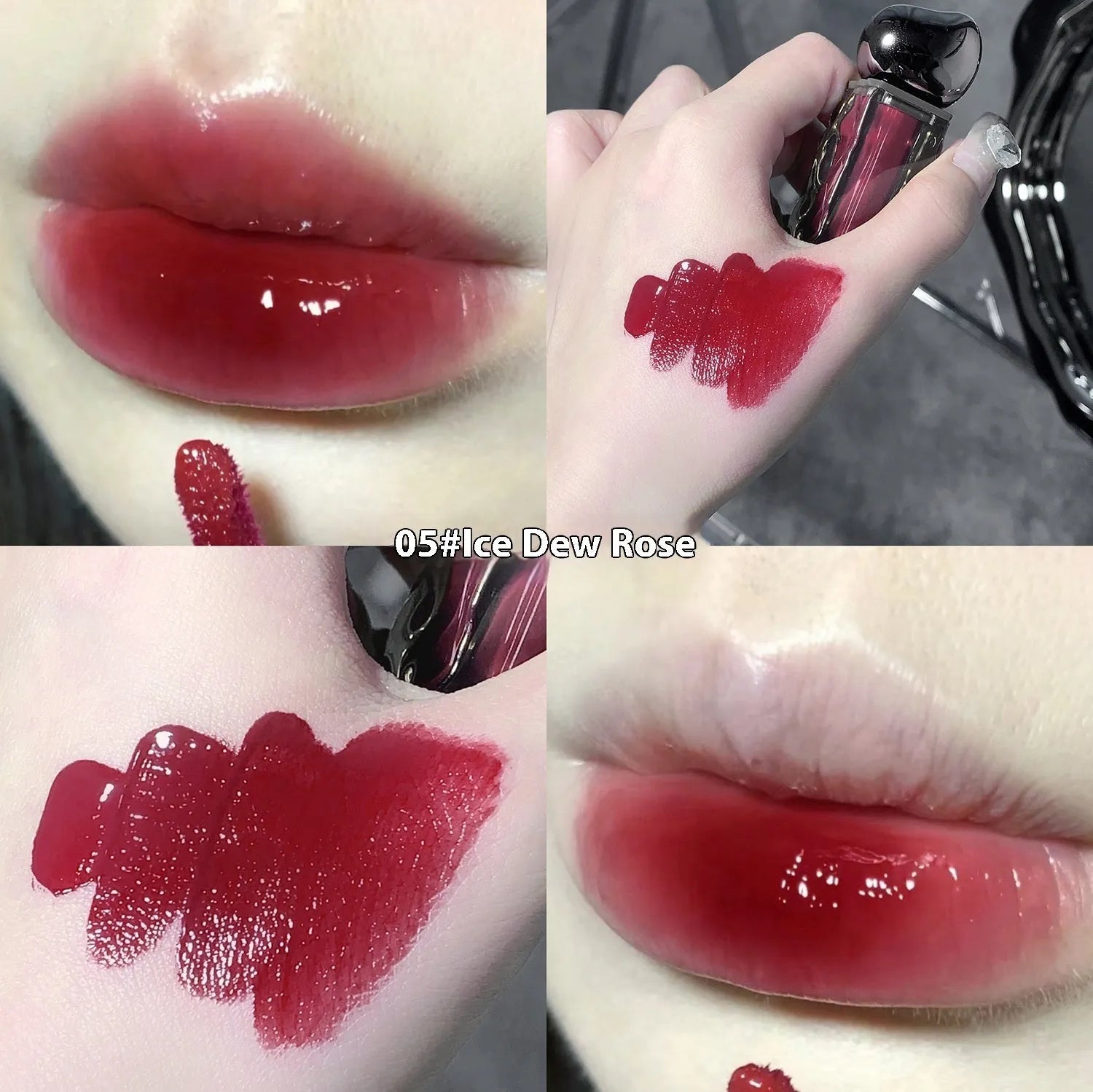 Glacier Lava Lip Lacquer mirror makeup product with built-in applicator in seven colour options