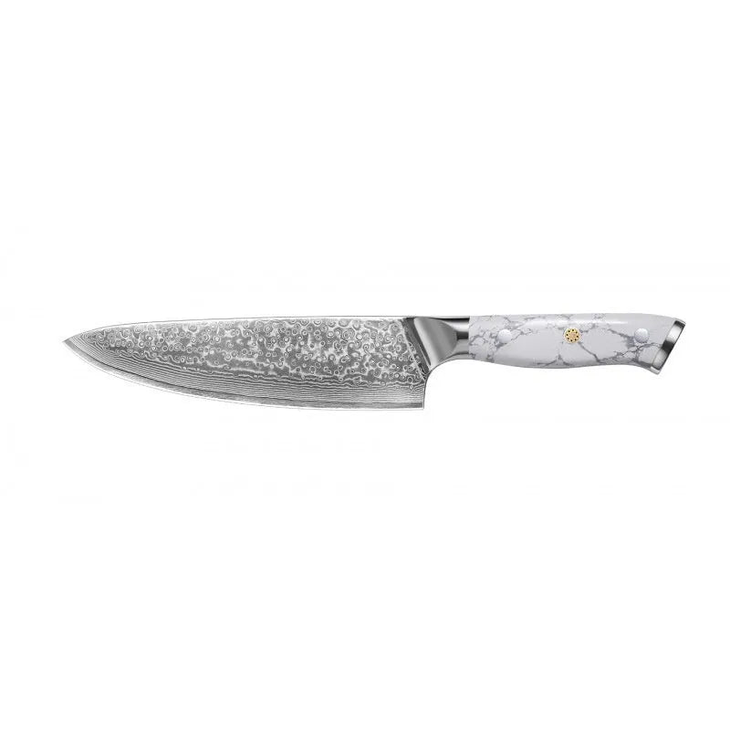 Damascus pattern VG10 steel combined chef knife with 21cm blade and 11cm handle