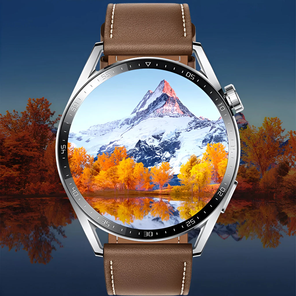 GS3 Max black smart watch with silicone strap showing health stats on screen