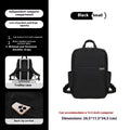 Large nylon women's travel backpack in apricot colour showing internal laptop compartment and multiple pockets.