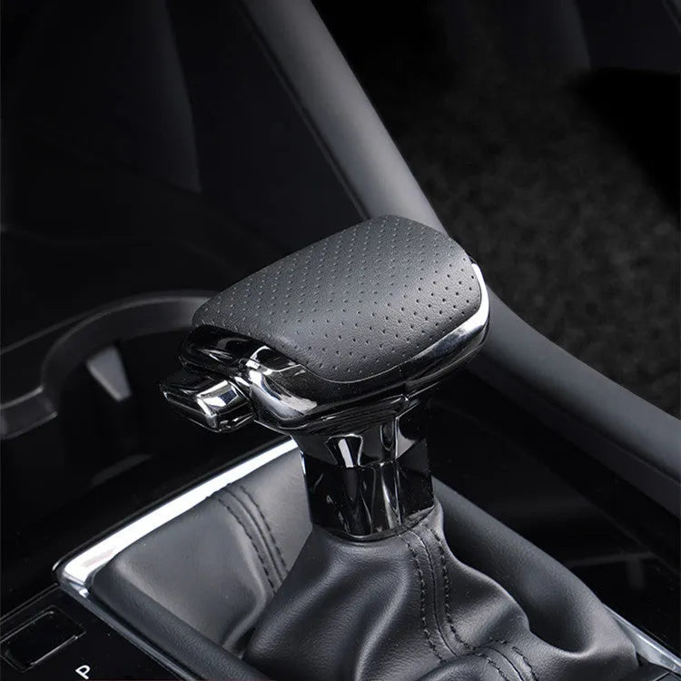 Car interior gear shifting handball decoration in genuine leather, black colour option