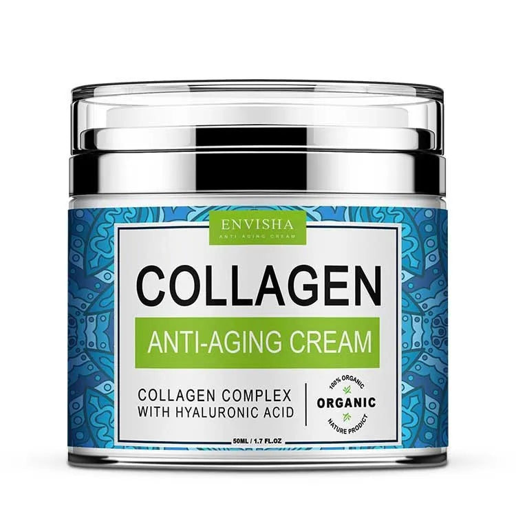 50g collagen cream with retinol and Vitamin E in a white tub, front view