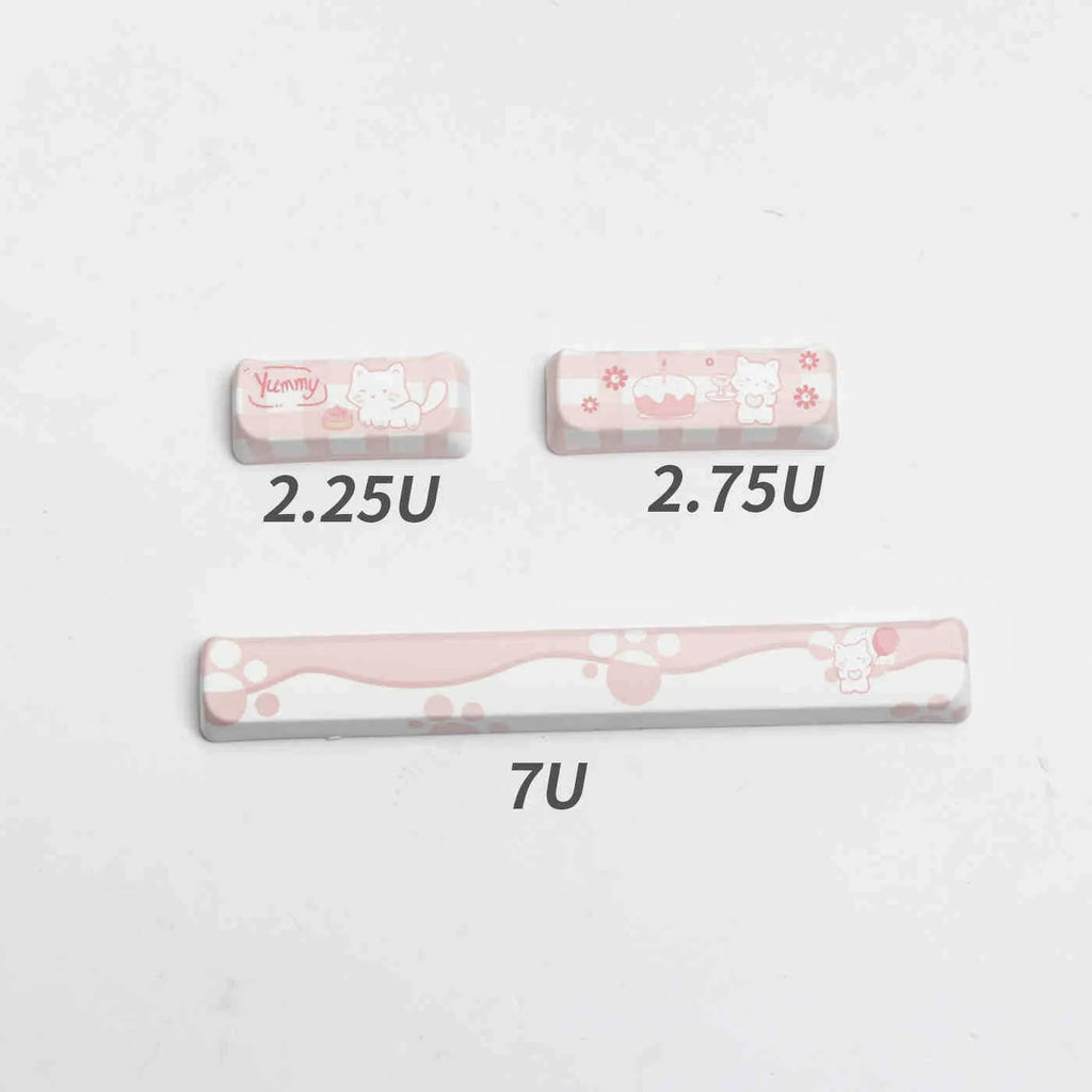 Full set of PBT sublimation keycaps for mechanical keyboard showing 26mm key size