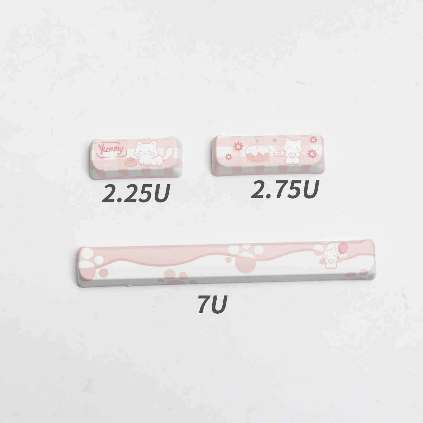 Full set of PBT sublimation keycaps for mechanical keyboard showing 26mm key size