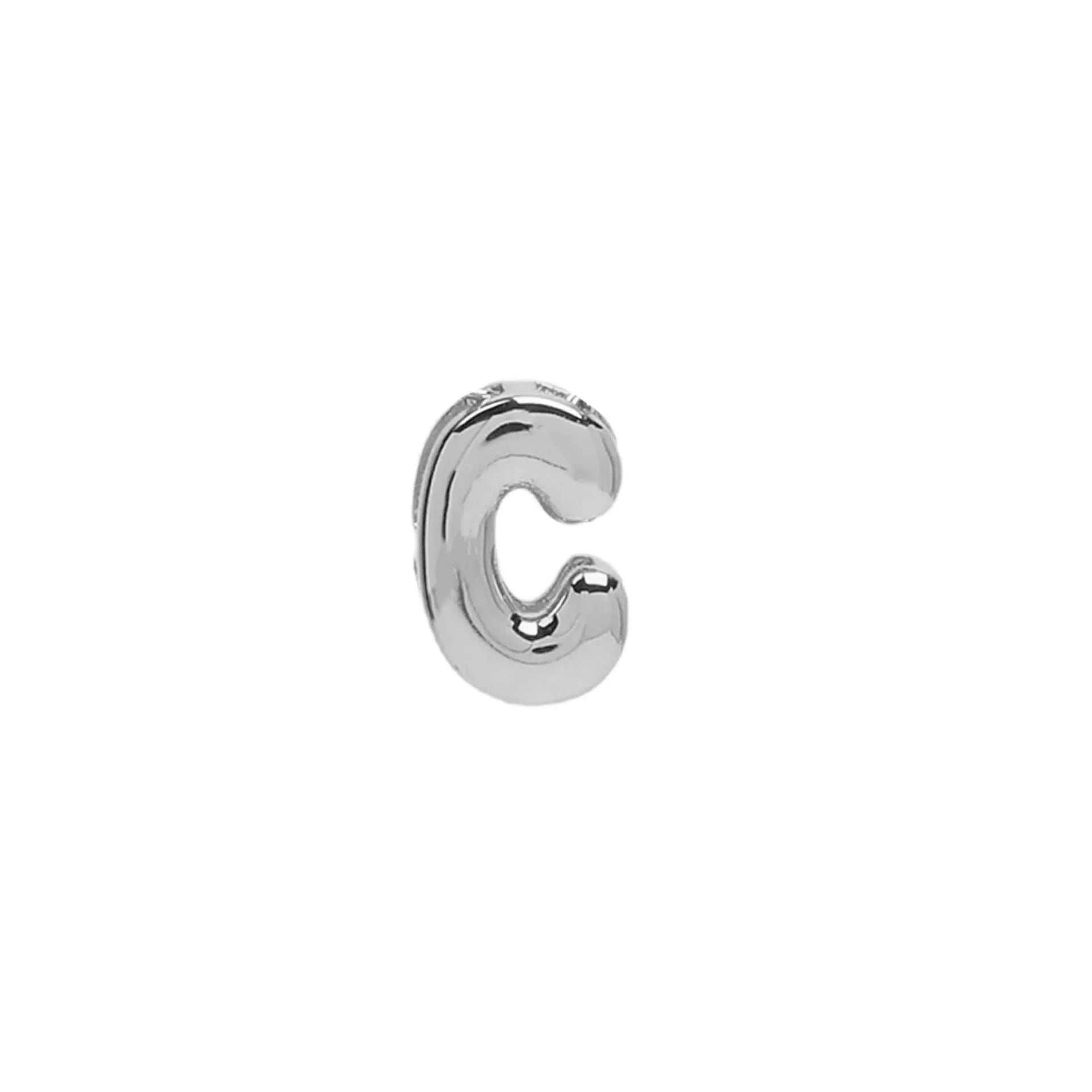 18k brass smooth surface bubble letter bracelet with pendant in gold colour on copper alloy
