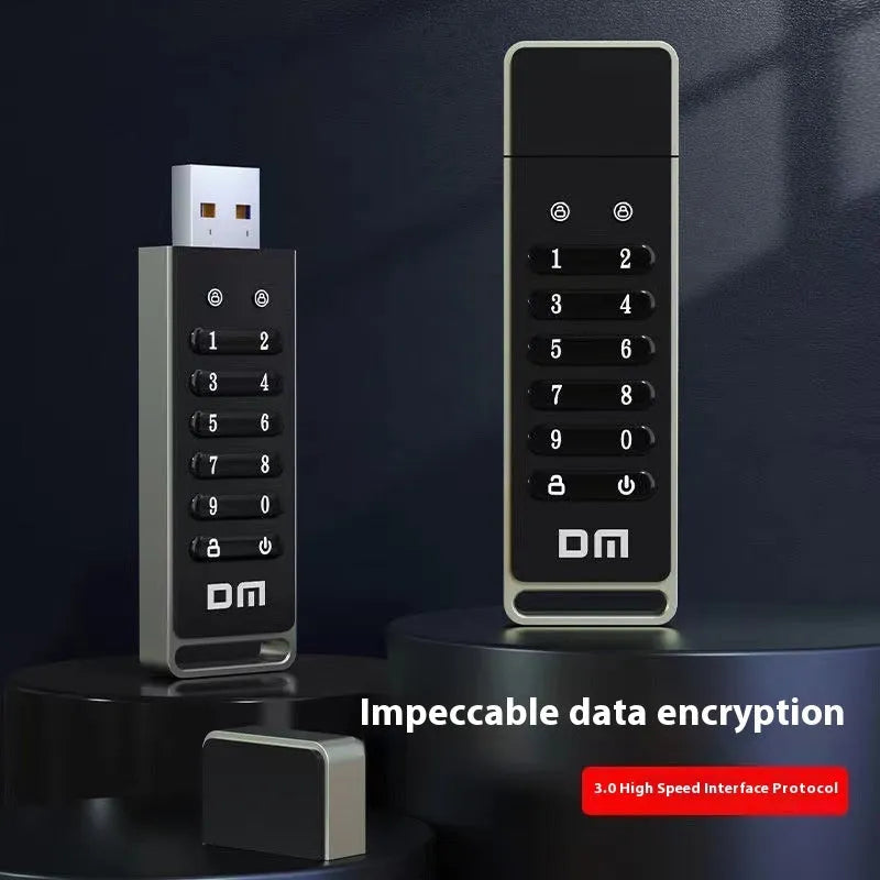64GB fingerprint encrypted USB flash drive with metal housing and USB 3.0 connector