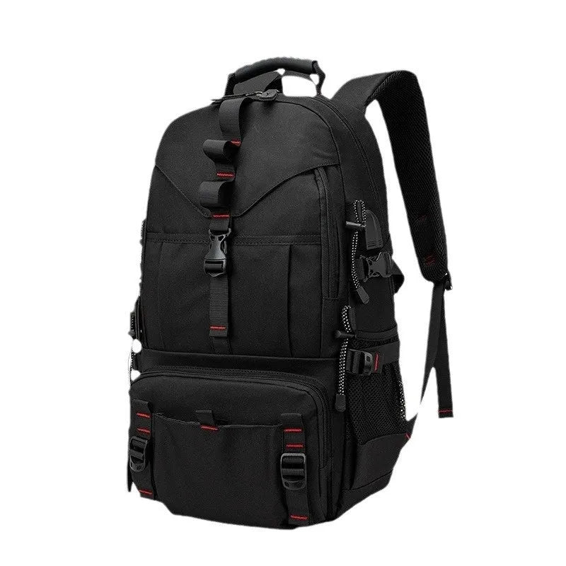 Men's waterproof Oxford cloth hiking backpack in camouflage design with 56-75L capacity