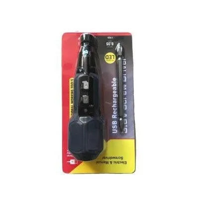 Alloy steel electric screwdriver with straight handle in black or blue colour, 36V rechargeable battery