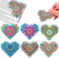 PU leather handmade bookmark set with crystal detailing and flower cornerite design in modern style