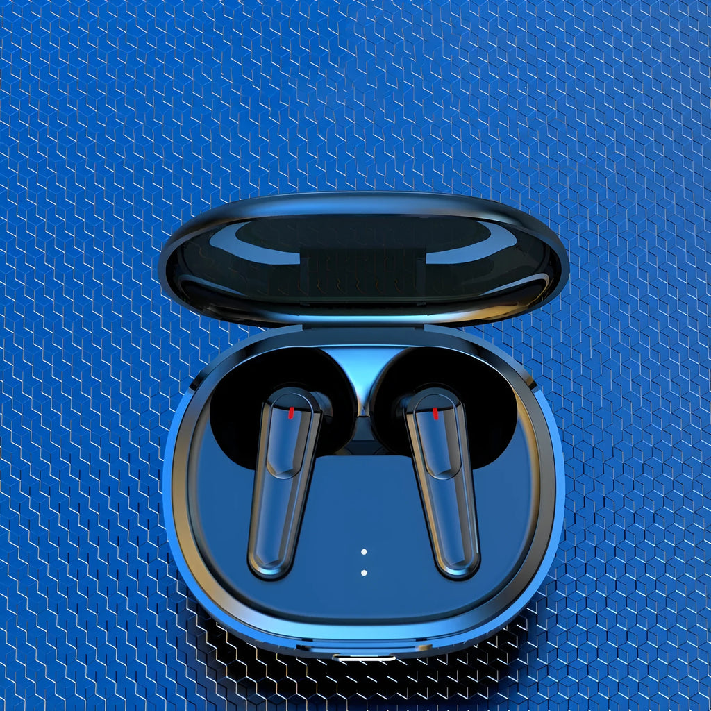 Black PRO30 in-ear Bluetooth earbuds with active noise cancellation on a white background.