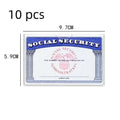 Clear PVC social security card holder showing size next to a card.