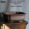 Purple sand rectangular bonsai flower pot with modern minimalist design for floor placement