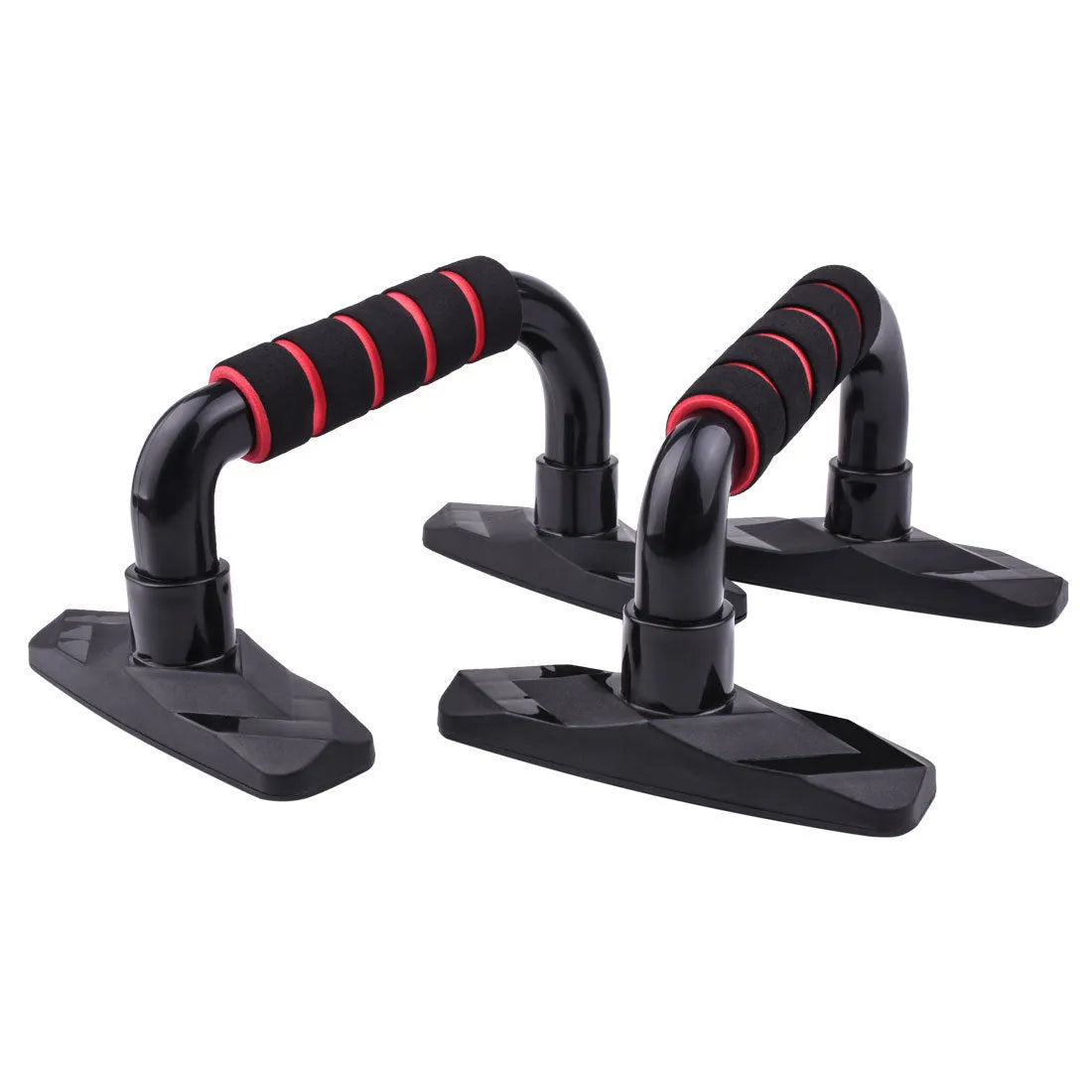 Pair of I-shaped push up bars with PP sponge grip for strength training exercises