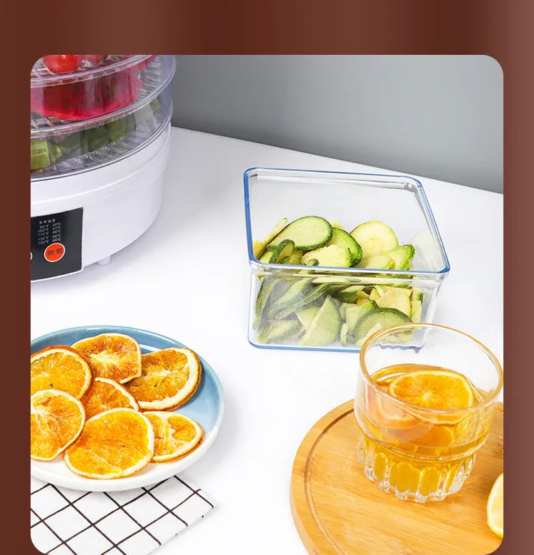 White five-layer household fruit dehydrator with British plug for drying food