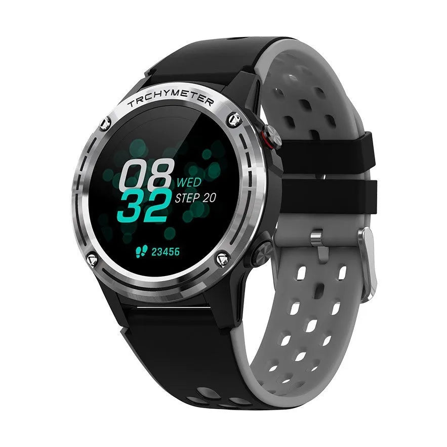 GPS smart watch with square dial and silicone strap in multiple colour options