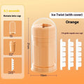 White twisting ice cube tray with rotating release and sealing lid for freezer