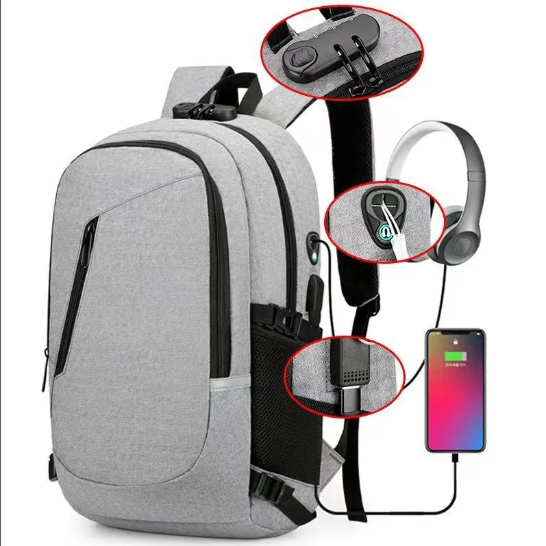 35L Oxford cloth computer backpack in street trend style with laptop compartment