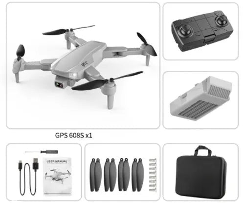 GPS high-definition dual camera quadcopter drone with brushless motor, 6K camera, and foldable design