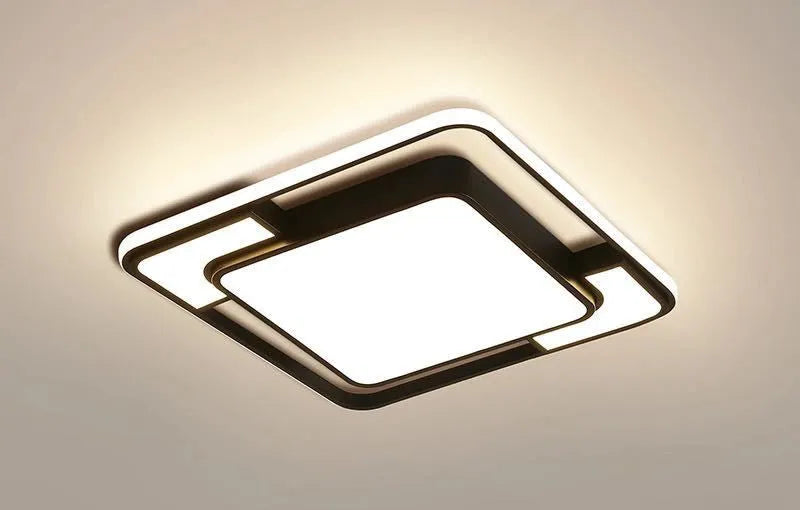 Square white LED ceiling lamp with new Nordic design for living room and bedroom lighting