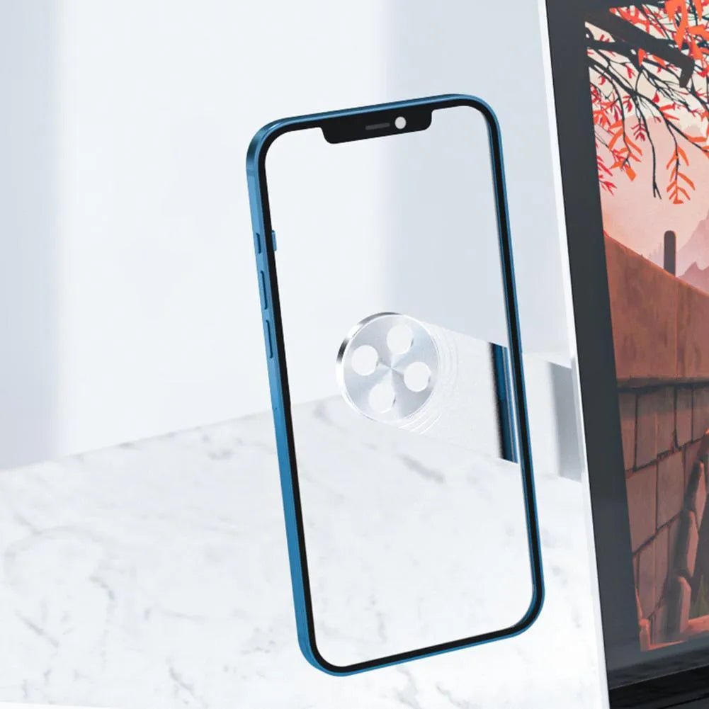 Black aluminium laptop phone holder with magnetic mount attached to computer monitor