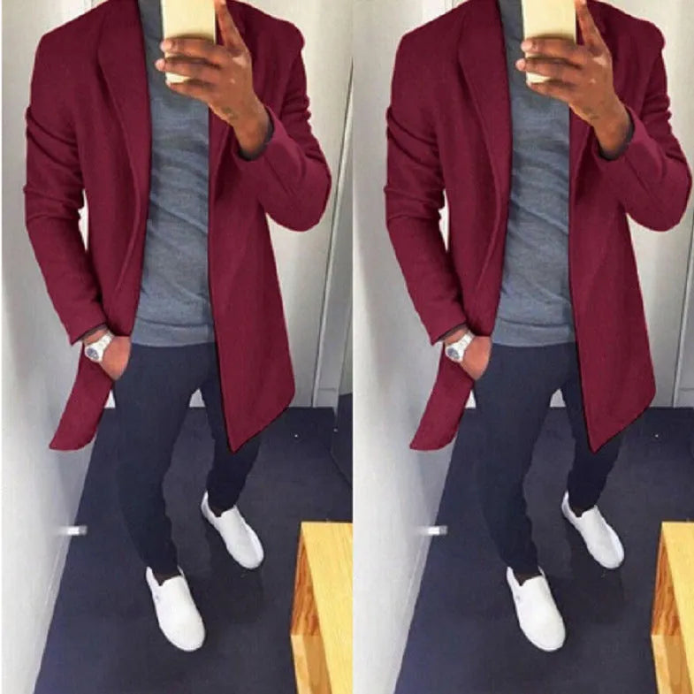 Men's windbreaker jacket T-shirt in woolen cloth, available in Black, Grey, Wine Red, Yellow, sizes M to 3XL