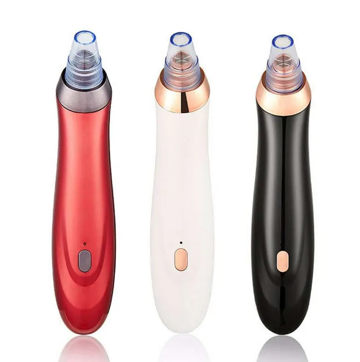 Electric blackhead remover device with five nozzle attachments for pore cleaning