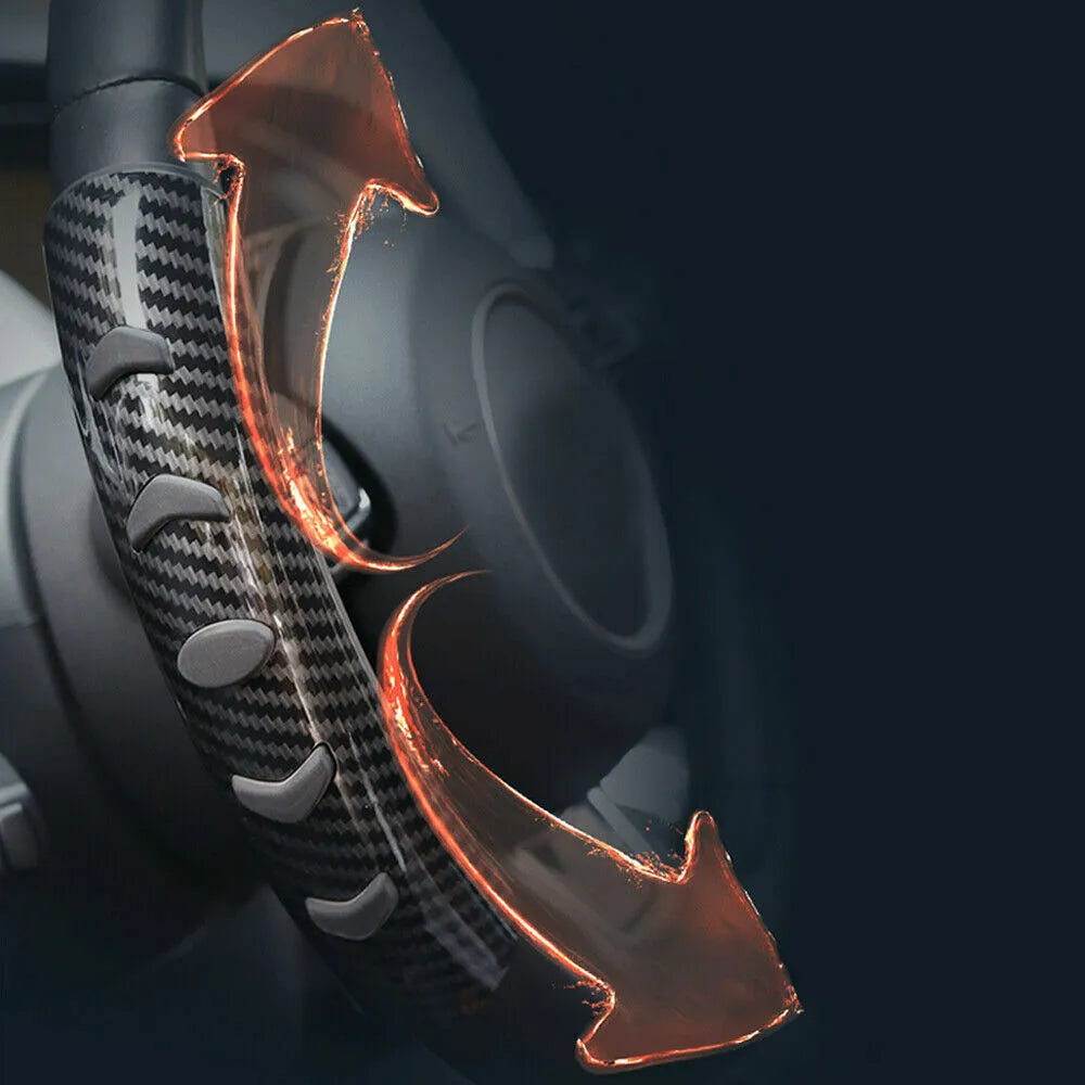 Carbon fibre black steering wheel anti-skid sleeve with 38cm diameter for universal car fit