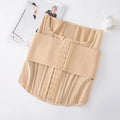 Black nylon belly band waist training belt for tummy slimming support during fitness activities