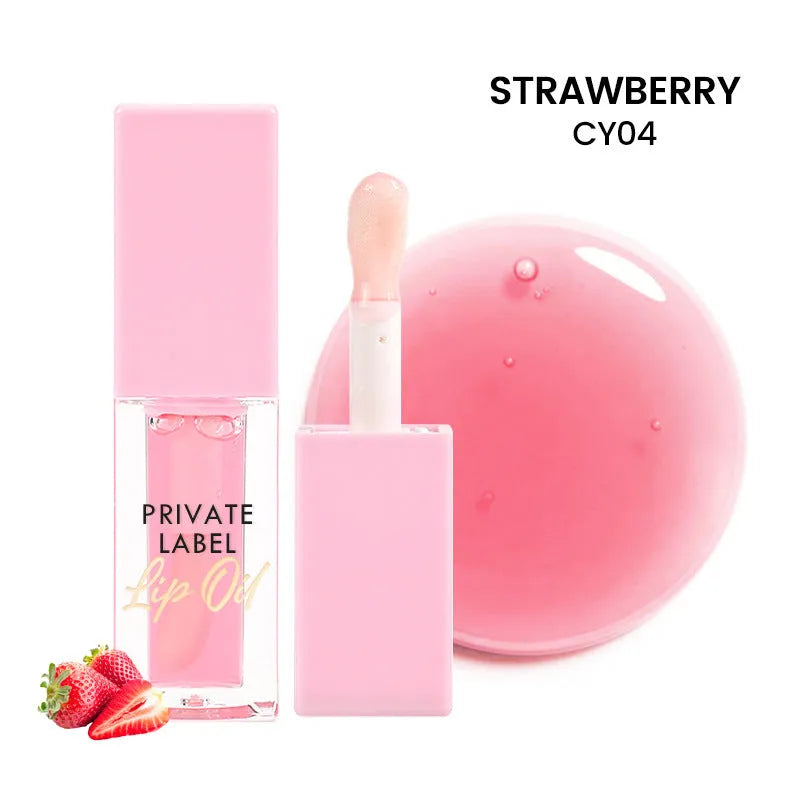 Women's transparent lip gloss in six fruity shades showing Coral and Watermelon colours, 6ML size