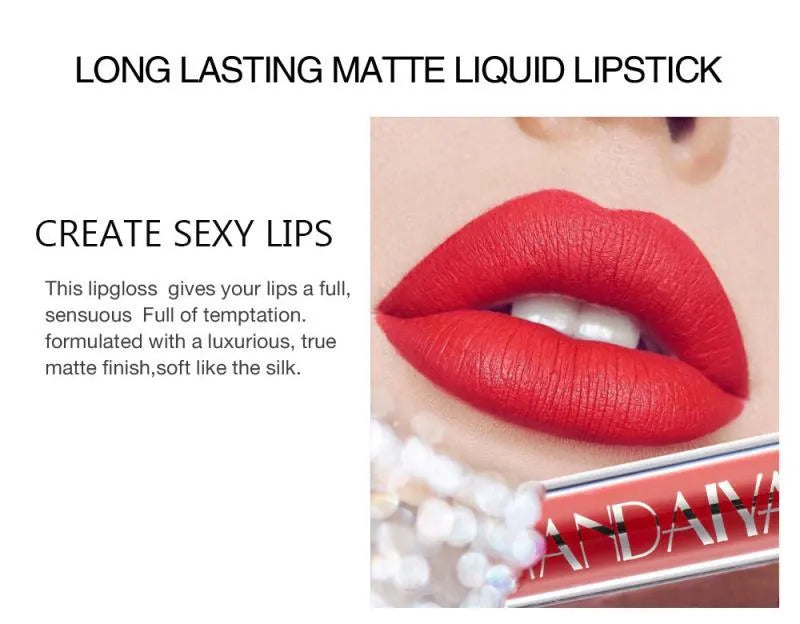 HANDAIYAN matte liquid lipstick set gift box with 6 non-sticky full coverage shades