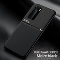 Huawei magnetic friction anti-fall back cover in black with PU leather finish and TPU inner shell for P30 Pro.