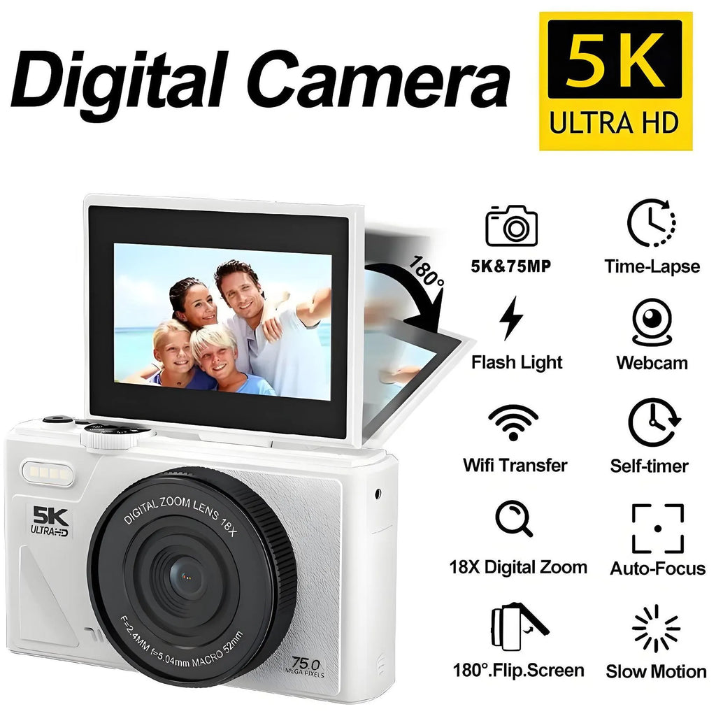 CCD camera HD digital camera with WiFi transmission in black, compact and portable