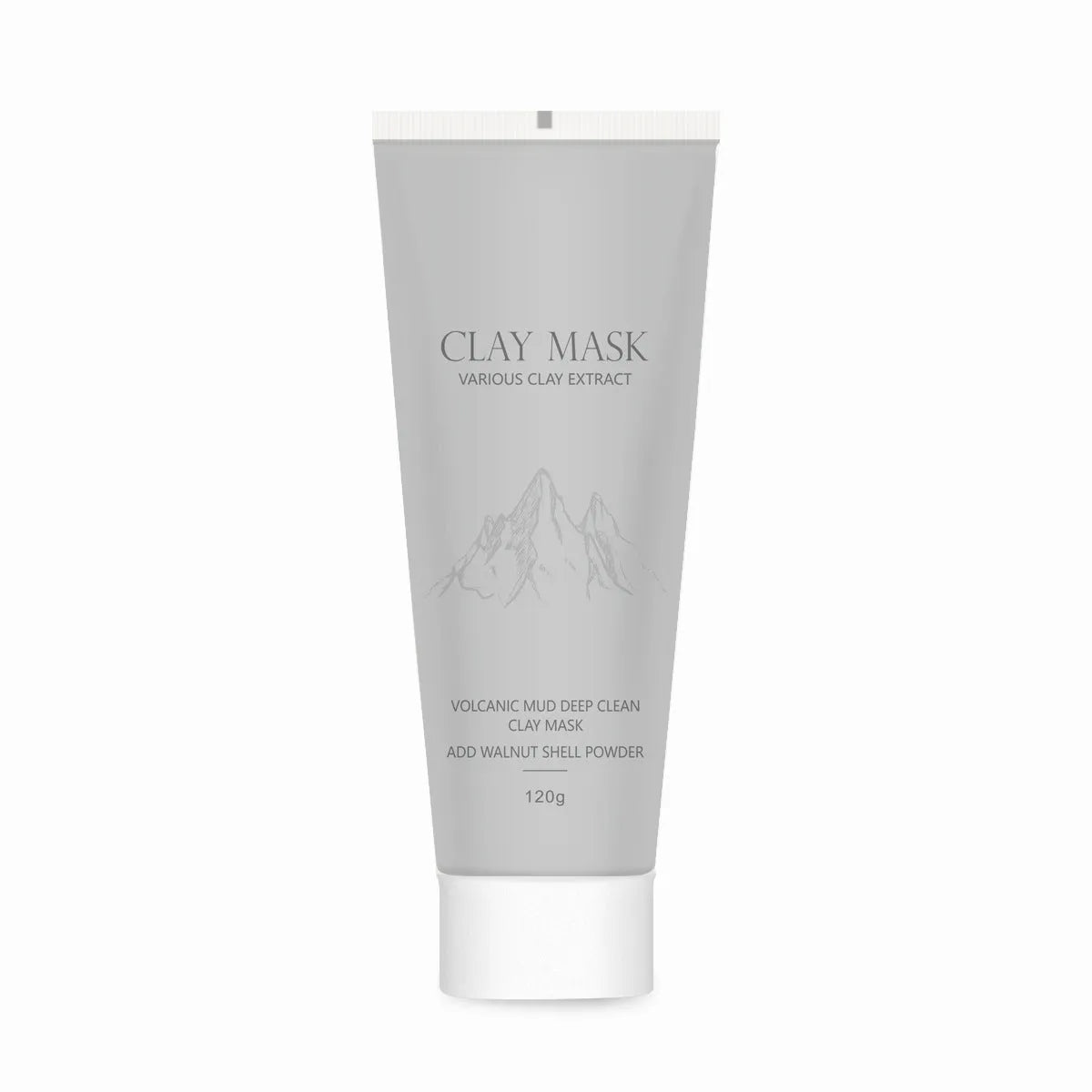 Volcanic mud mask 120ml pot with brush, deep cleansing facial mask for oily and sensitive skin