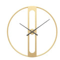 Round metal wall clock with 50cm diameter in black or gold colour option