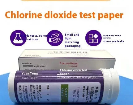 Chlorine dioxide test paper strips in bottle for waste water detection