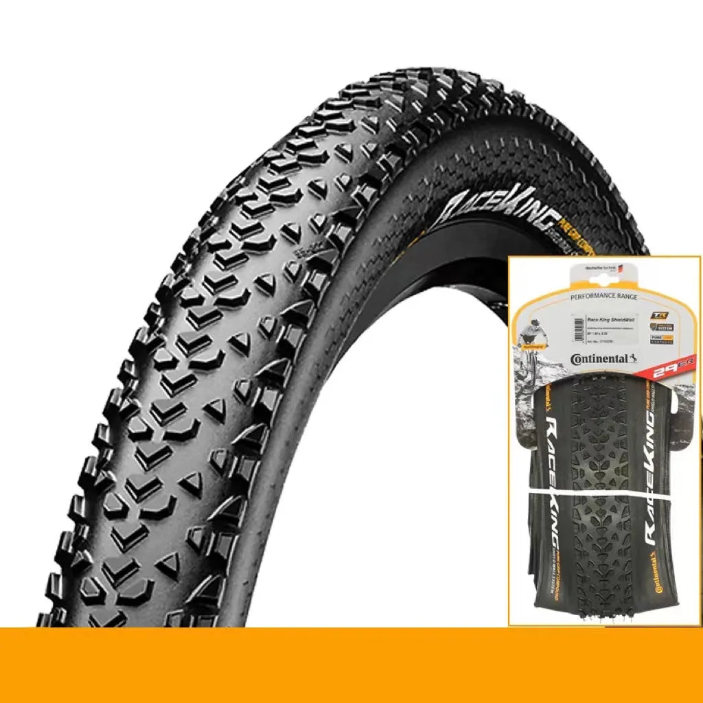 Mountain bike folding outer tyre shown in yellow sidewall, sizes include 26, 27.5 and 29 inch.