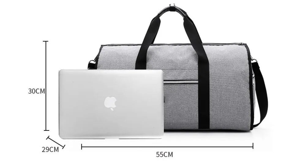 Medium cylinder travel bag in Oxford cloth, shown in black, with zipper opening and cylindrical shape.
