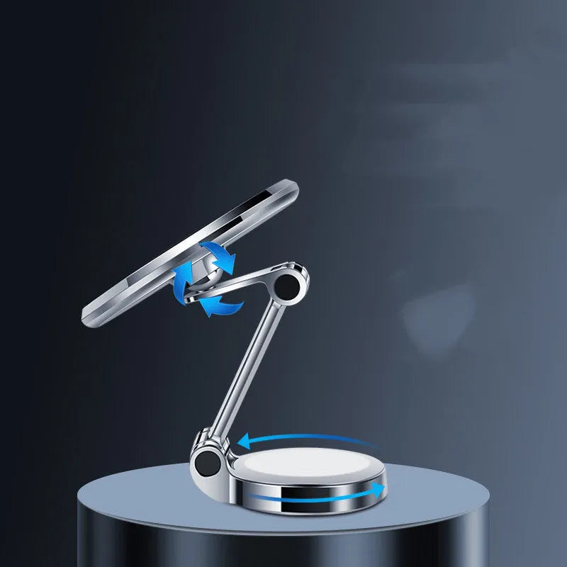 Car mobile phone holder with magnetic clip and 360-degree rotation bracket in black or silver