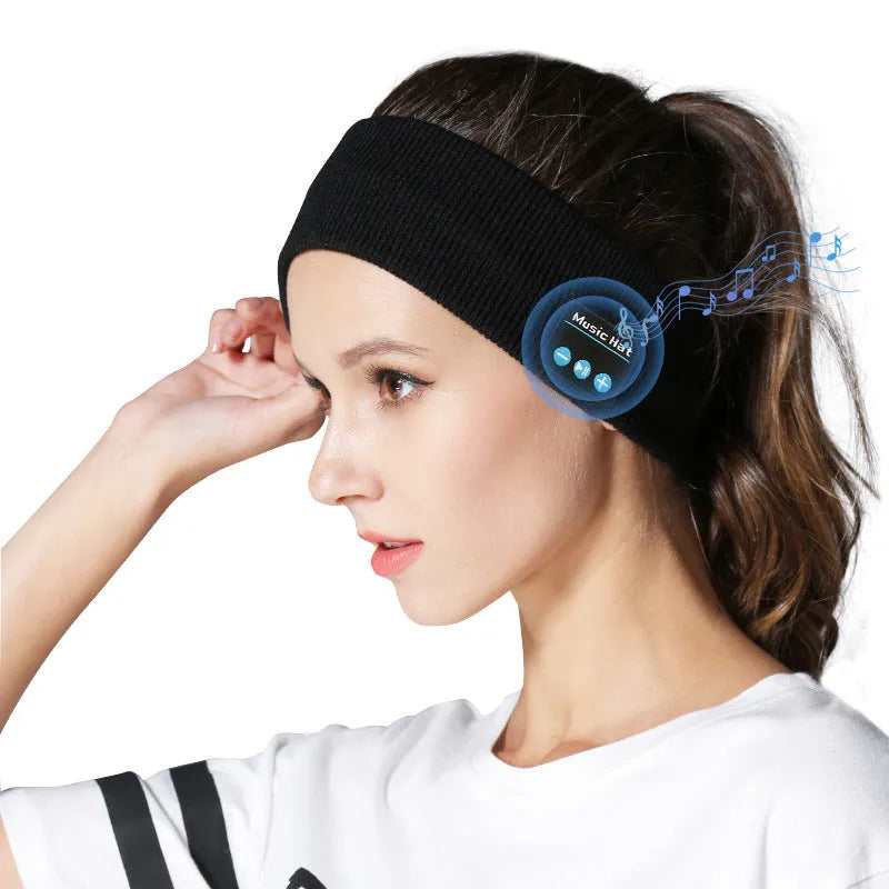 Bluetooth 5.4 eye mask sports scarf headband for exercise with removable washable fabric