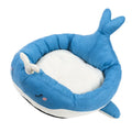 Duck-shaped fluffy pet bed sofa for small dogs and cats in blue colour