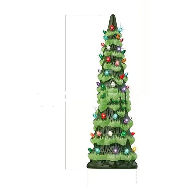 Resin Christmas tree ornament with LED lights in European style design
