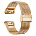 Stainless steel card-style replacement strap for Garmin Fenix 7 and Fenix 6 smartwatches in silver colour