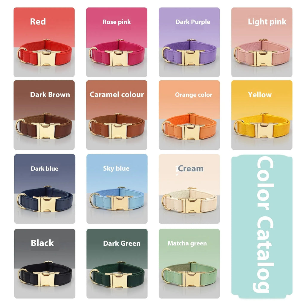 Simple colour block leather dog collar shown in caramel colour on a white background.
