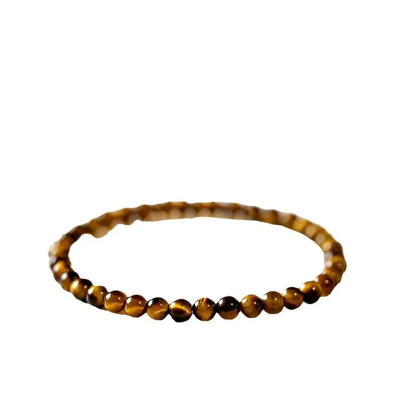 New Chinese style geometric tigereye stone bracelet showing 4mm, 6mm and 8mm bead size options.